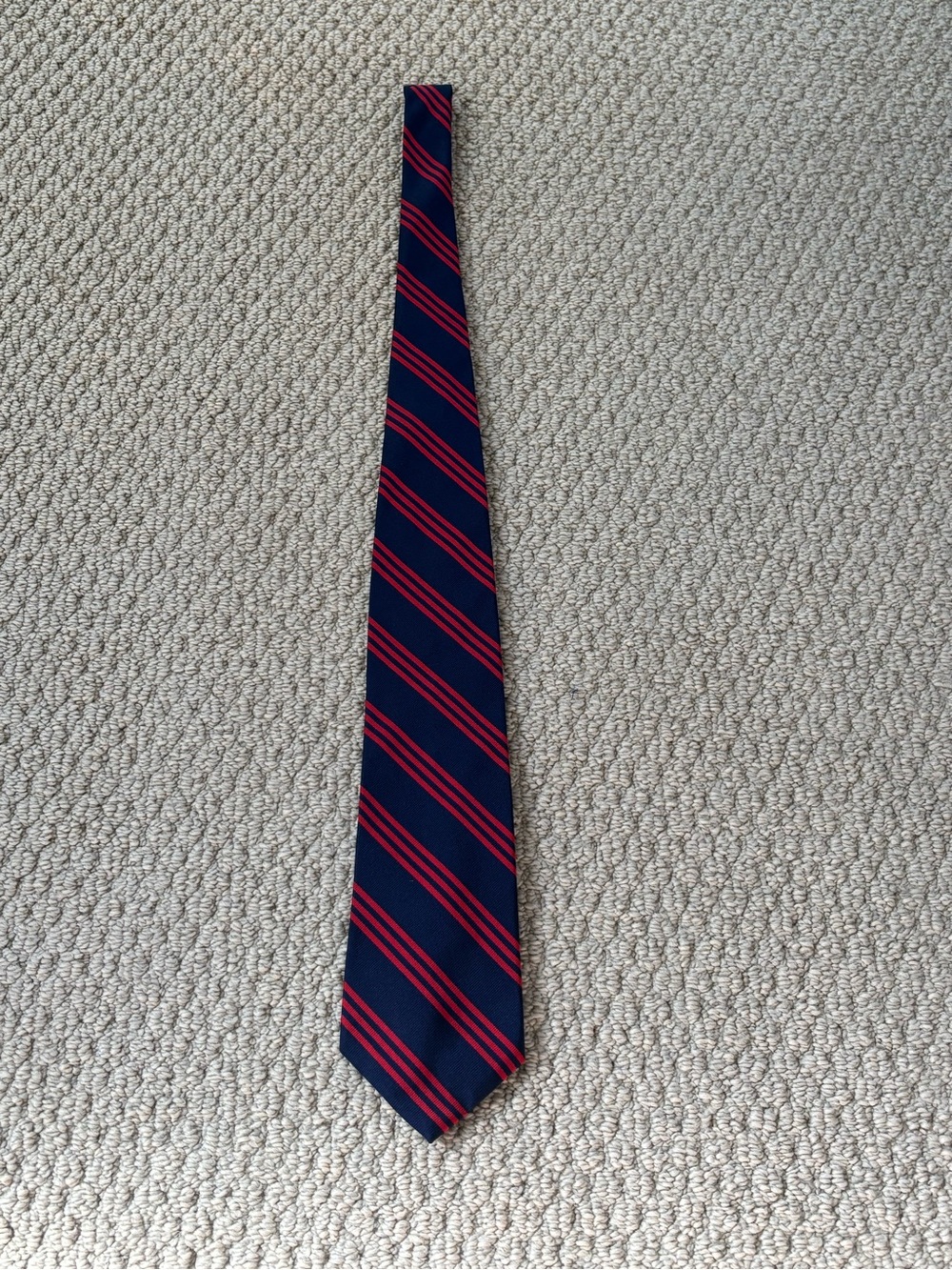 Ralph Lauren Classic Navy and Red Striped Men's Tie